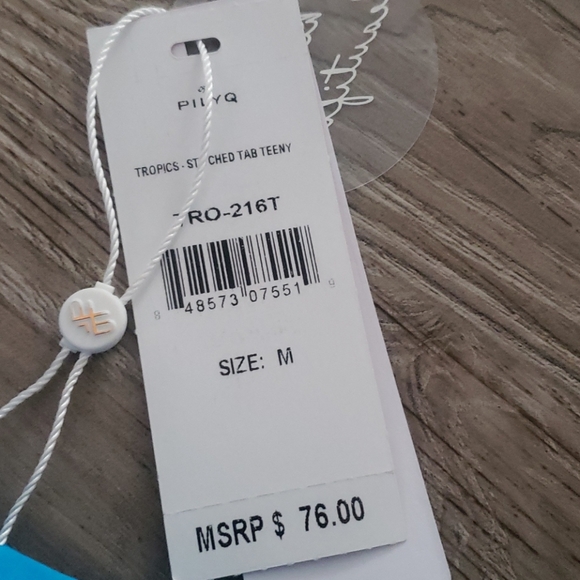 PilyQ Stitched Tab Teeny Bottom in Tropics - Picture 5 of 7